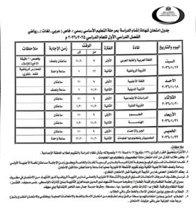 جدول امتحاانات بني سويف 2026